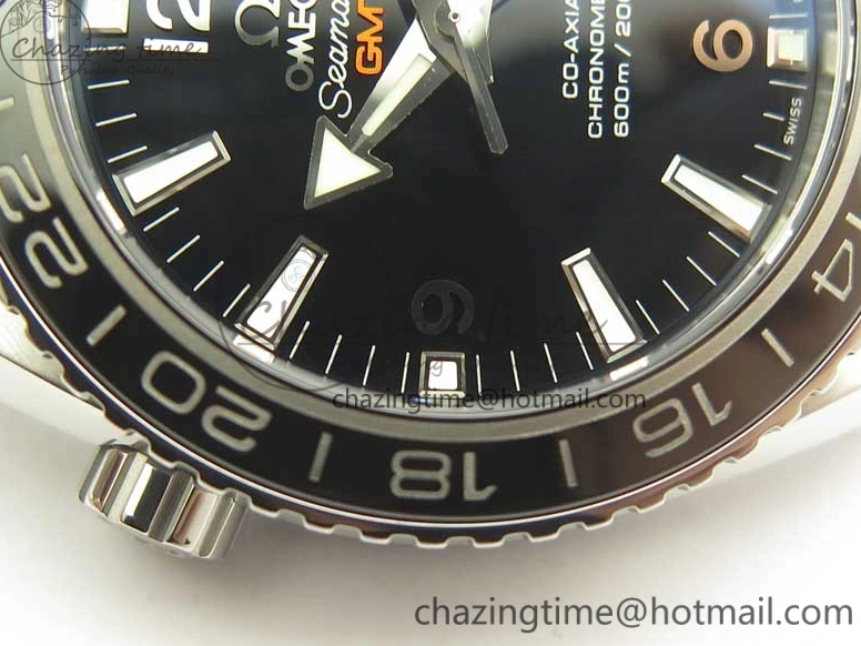 0312 Chic Planet Ocean 600M Co-Axial GMT 43.5mm VSF 1:1 Best Edition Black Dial Silver Markers on SS Bracelet A8605 Super Clone 8025